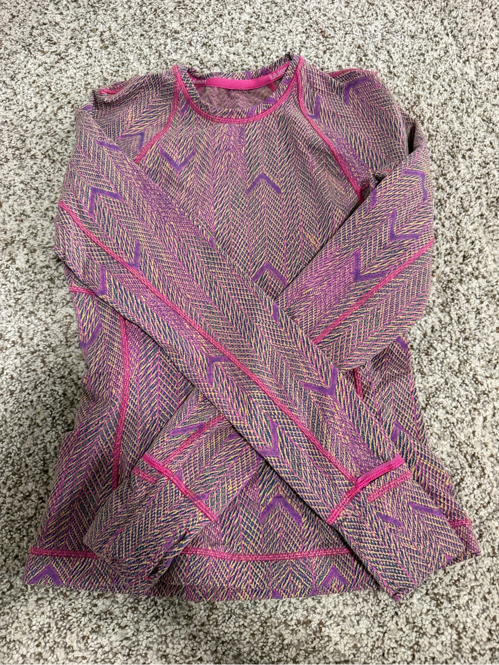 lululemon Pink and Purple Long Sleeve Top